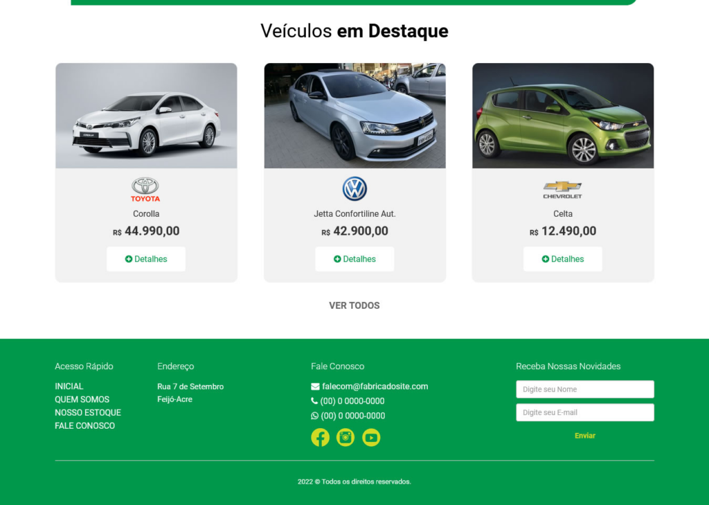Script site pronto para lojas de veículos em PHP com painel admin - CODBOX